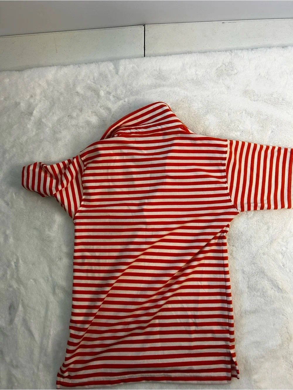 Jack Thomas Boys Youth Size 6 Orange White Striped Polo Shirt Dog Logo